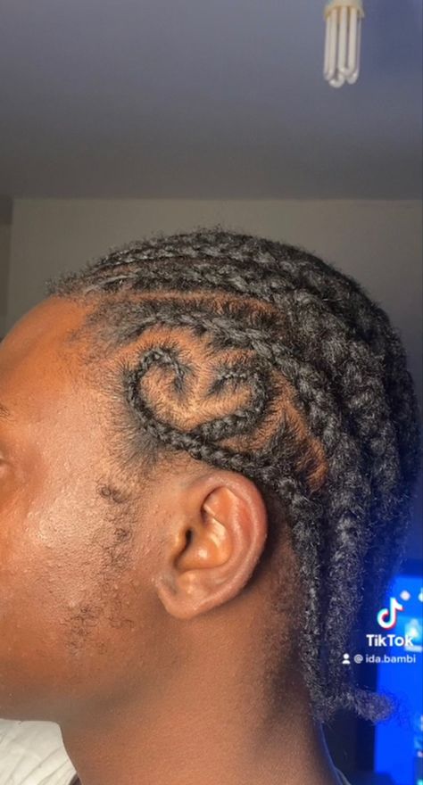 Heart Braids Men, Cornrows Male, Cornrows With Heart, Male Cornrows, Heart Cornrows, Twist Ideas, Bday Hair, Male Hairstyles, Cornrow Hairstyles For Men