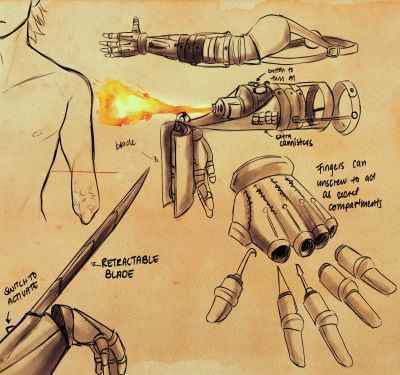 Artificer Prosthetic Arm, Steampunk Dungeons And Dragons, Artificer Inventions Ideas, Dungeons And Dragons Artificer, Dnd Prosthetic Arm Item, Artificer Inventions 5e, Steampunk Gadgets Concept Art, Artillerist Artificer Dnd, Dnd Group Names