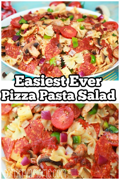 Easy Pizza Pasta, Pizza Pasta Salad, Pizza Salad, Pasta Meals, Supreme Pizza, Easy Summer Dinners, Scrumptious Food, Healthy Pasta, Quick Dinners