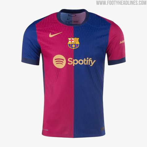 FC Barcelona 24-25 Home Kit Released - Footy Headlines Manchester City Real Madrid, Club Tijuana, Bologna Fc, Barcelona Home, Atalanta Bc, Arsenal Liverpool, Real Zaragoza, Sc Freiburg, Barcelona Soccer