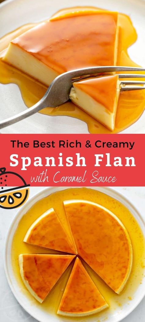 Almond Flan Recipe, Mexican Caramel Flan, Vanilla Bean Flan, Flan Recipe For A Crowd, How To Make Flan Recipes, Best Caramel Flan Recipe, Simple Flan Recipe, Flan With Heavy Cream, Recipe For Flan Creme Caramel