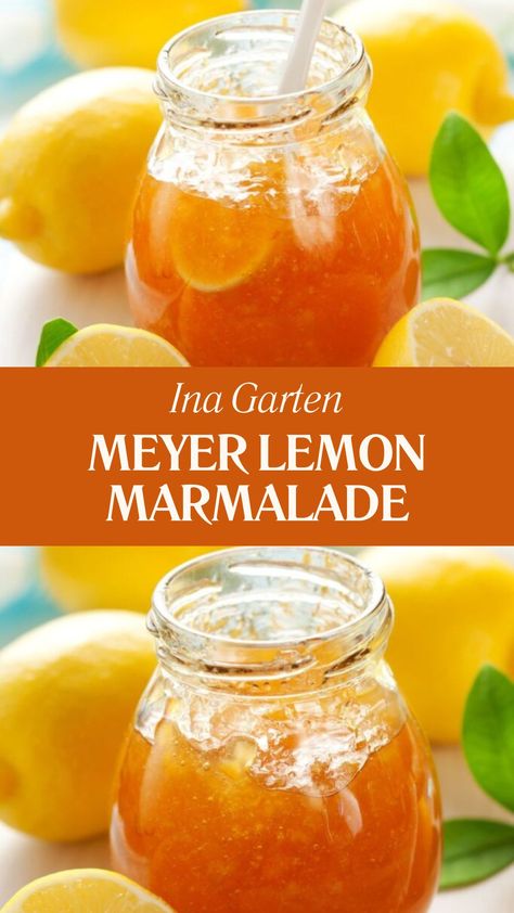 Ina Garten Meyer Lemon Marmalade Lemon Ginger Marmalade Recipe, Recipes Using Meyer Lemons, Meyer Lemon Marmalade Recipe, Myer Lemon Recipes, Ginger Marmalade Recipe, Lemon Marmalade Recipe, Homemade Marmalade, Meyer Lemon Recipes, Fruit Butters