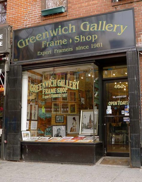 Greenwich Gallery Frame Shop - selling lots of my originals & prints. 6th Ave near 11th Street (near French Roast) Fiber Painting, Picture Frame Store, Gallery Wall Template, Photo Frame Shop, Gallery Ideas, Pallet Project, Cafe Ideas, French Roast, Painting Frame