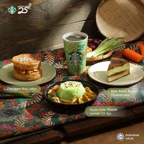 Starbucks Malaysia on Instagram: "Savor the flavors of the season with our returning favorites! Re-introducing our ready-to-feast food from the recipes of Dato’ Fazley Yaakob. ✨

Enhance your ‘Buka Puasa’ meals with a perfect blend of taste and tradition, available from 12th March 2024 onwards. 🌙

#StarbucksMalaysia" Roti John, Starbucks Malaysia, Burnt Cheesecake, Buka Puasa, Ramadan, Food Photography, Cheesecake, Photography