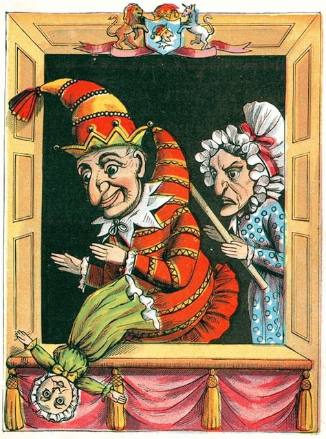 Punch And Judy Puppets, Grand Guignol, Vintage Decoupage, Puppet Master, Court Jester, Toy Theatre, Punch And Judy, Celtic Culture, Circus Art