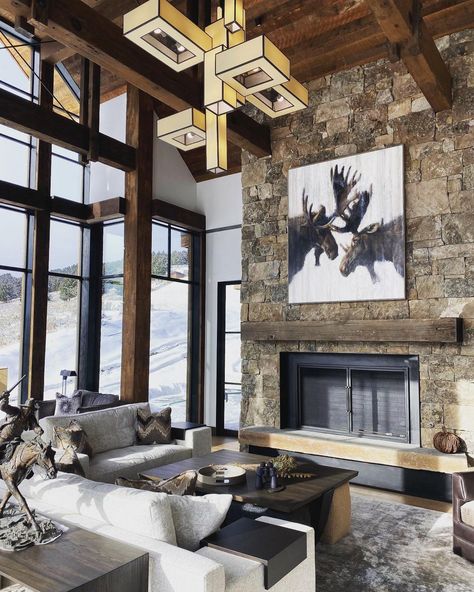 Locati Interiors’s Instagram post: “Happy Wednesday ❄️ On cold days, are you skiing/snowboarding? Or are you curled up reading a book? We hope you’re staying warm & cozy!” Modern Lodge Interior, Modern Lodge, Luxury Lodge, Reading A Book, Happy Wednesday, Cold Day, Snowboarding, Stay Warm, Warm And Cozy