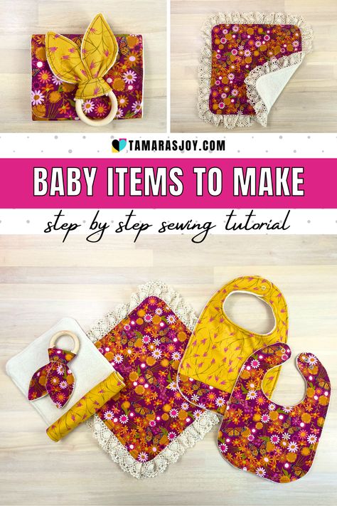 Use this free pdf pattern download to sew up a baby bib, baby blanket, baby bunny ear teether, toddler bib, drool bib and of course a baby burp cloth. Mix and match these sewing projects to make the perfect diy baby gift. Each baby item comes with a step by step video tutorial to walk you through all them steps. These are easy beginner sewing projects. Happy Sewing! Baby Sewing Projects Free, Free Baby Sewing Patterns Pdf, Bibs For Babies Free Pattern, Sew Baby Gift, Baby Bib Pattern Free Printable, Baby Items To Sew, Easy Baby Sewing Projects, Sewing Projects For Babies, Baby Gifts To Sew