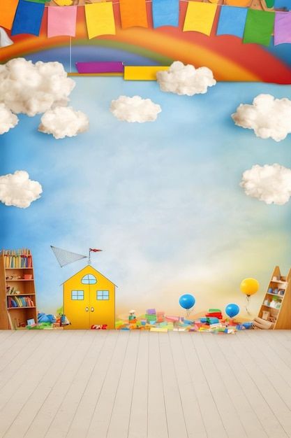 Kindergarten Banner Design, Kids Background Wallpapers, Background For Kindergarten, Kids Photoshoot Background, Preschool Background, Colorful Wallpaper Backgrounds, Preschool Wallpaper, Wallpaper Kindergarten, Background Kindergarten