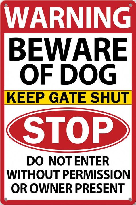 Dog Lawn, Beware Of Dog Sign, Fence Signs, Garage Wall Decor, Garden Garage, Home Yard, Garden Inspo, Beware Of Dog, Farm Garden