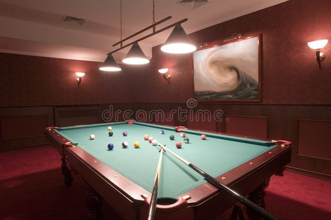 Pool Table/Billiards. Still-life of a pool table with balls and cues in a recrea , #SPONSORED, #life, #pool, #Billiards, #Pool, #Table #ad Red Pool Table Room Ideas, Man Cave Pool Table, Red Pool Table, Black And Red Room, Table Room Ideas, Pool Table Decor, Pool Table Rooms, Pool Table Room Ideas, Billiard Design