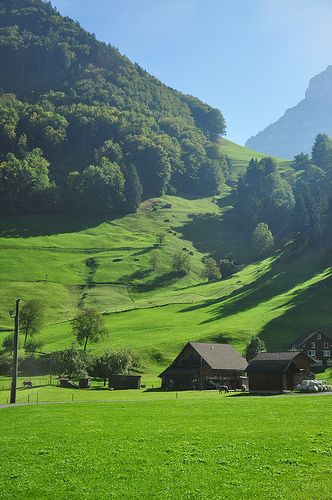 Switzerland, countryside. This was the most beautiful countryside I have ever seen. It was luck that we wandered off the highway onto the back roads and were able to see it Switzerland Countryside, Green Field, Green Gables, Alam Yang Indah, Lush Green, Nature Scenes, Most Beautiful Places, Wonderful Places, Nature Pictures