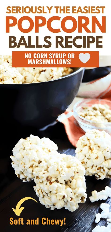 This old-fashioned popcorn ball recipe is so easy you'll want to make it every day! It's a crunchy, sweet and salty snack that everyone will love. With just a few simple ingredients, you can make these popcorn balls today without corn syrup and with no marshmallows needed! Homemade Popcorn Balls, Popcorn Ball Recipe, Popcorn Balls Recipe Easy, Popcorn Ball, Popcorn Balls Recipe, Easy Popcorn, Pumpkin Rolls Recipe, Grape Jam, Homemade Popcorn