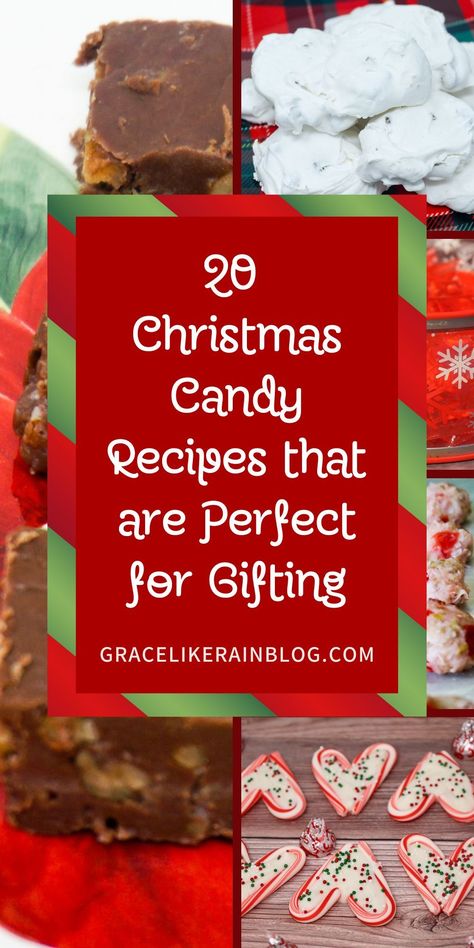 Our Christmas Candy Recipes for Gifting recipe roundup features all the best candy recipes to make for your friends and family. These DIY candy gifts for Christmas would be perfect Christmas gifts for teachers or neighbors. We're sharing lots of options from chocolates to hard candy so you're guaranteed to find something sweet for everyone on your list. | Christmas candy to make for gifts | Candy Christmas Gifts for Teachers | Candy Christmas Gifts for Neighbors | Easy Christmas Candy to make Rag Tag Candy, Christmas Desserts For Gifting, Gumdrop Candy Recipe, Christmas Candy To Sell, Christmas Candy Recipes For Kids, Diy Candy Christmas Gifts, Holiday Candy Ideas, Christmas Candy For Gifts, Diy Candy Gifts For Christmas