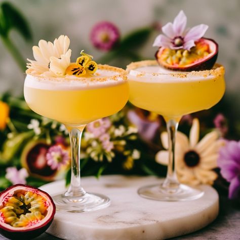 Non Alcoholic Martini, Elevated Cocktails, Gorgeous Cocktails, Sophisticated Cocktails, Spring Cocktail Recipes, Passionfruit Cocktail, Elderflower Martini, Cocktail Recipes Tequila, Aphrodisiac Foods