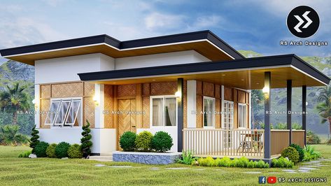 2 BEDROOM AMAKAN SMALL HOUSE DESIGN IDEA | 10X8 meters | Modern Bahay Kubo | Simple Farmhouse Idea Spaces: - Terrace/ Porch, Living Area, Dining Area, Kitchen, 2 Bedrooms, 1 Common Toilet & Bath, Service Area #amakanhousedesign #amakan #amakanhouse #halfamakan #2bedroomhouseplan #2bedroomhouse #smallhouse #smallhousedesign #nativehouse #bahaykubo #modernbahaykubo #farmhouse #farmhousedesign #simplehouse #simplehousedesign #tinyhouse #rsarchdesigns Small Farmhouse Design, Farmhouse Idea, Bahay Kubo Design, Modern Bahay Kubo, Small House Design Philippines, Small House Blueprints, Bahay Kubo, Tropical House Design, Bamboo House Design