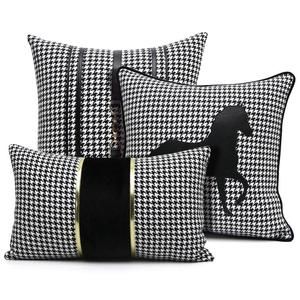 The Opal Interior Company – The Opal Interior Company Black White Cushions, Black And White Cushions, Horse Pillow, Cushion Cover Designs, Printed Cushion Covers, Material Bed, Printed Cushions, White Houndstooth, Horse Print