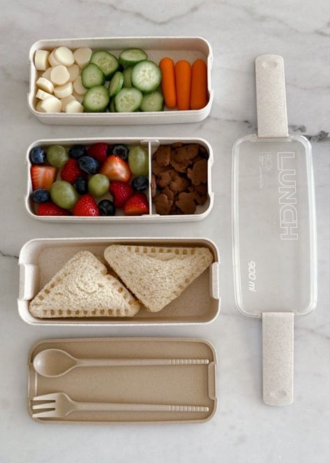 Stackable Lunch Box Ideas, Bento Box Aesthetic School, Lunch To Take To School, Healthy Lunchbox Ideas For School, Stacked Bento Box Lunch Ideas, School Lunch Snack Ideas, Bento Box Lunch For School, Aesthetic Lunchbox For School, Bento Lunch Box Containers