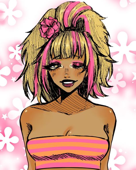 Beach gyaru Gyaru Girl Drawing, Gyaru Art Oc, Gyaru Character Design, Gyaru Fanart, Gyaru Stickers, Gyaru Drawing, Gyaru Oc, Gyaru Anime, Gyaru Girl