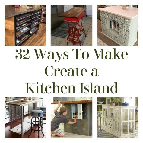 Hello, DIYers! If you’re looking for a way to add an island or more storage/ counter space to your kitchen, this list is for you! If you love the look of an island for your kitchen, but it seems to be out of reach financially, we can help you find a charming and creative DIY […] The post 32 Ways To Make Create a Kitchen Island appeared first on DIY Projects by Big DIY Ideas. Diy Island Out Of Dresser, Portable Kitchen Island Ideas Diy, Create Kitchen Island, Makeshift Kitchen Island, Upcycle Dresser To Kitchen Island, Build An Island For Kitchen, Diy Kitchen Island From Desk, Small Kitchen Island Ideas Diy, Mobile Kitchen Island Ideas