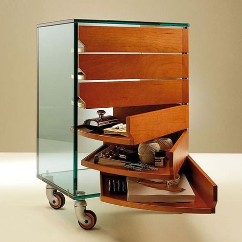 Tonelli Camicino Storage Unit by Marco Gaudenzi. Unique Furniture Design Wood, Mobile Storage, Italian Furniture, Furniture Manufacturers, Interior Furniture, Dream Home Design, Cool Furniture, Table Design, Vintage Furniture