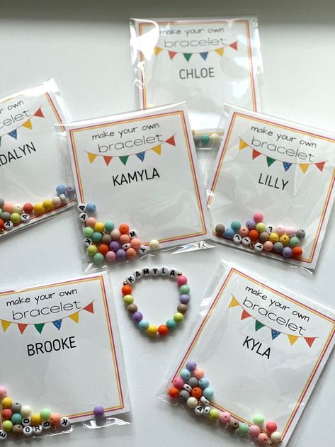 Bracelet Making Kit, Kids Birthday Party Activity, Custom Name Stretch Bracelet Craft Kit, Girls DIY Bracelet Party Favor. Adults and KIDS - Etsy Kids Birthday Party Activities, Birthday Party Activity, Hadiah Diy, Sweet 17, Bracelet Making Kit, Bracelet Party, Anniversaire Harry Potter, Bracelet Craft, Birthday Activities