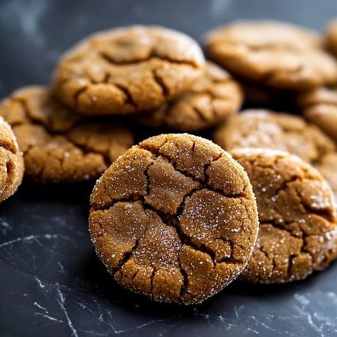 Soft and Chewy Molasses Cookies Molasses Recipes, Chewy Molasses Cookies, Molasses Cookies Recipe, Holiday Sugar Cookies, Molasses Cookies, Xmas Cookies, Chewy Cookie, Almond Recipes, Molasses