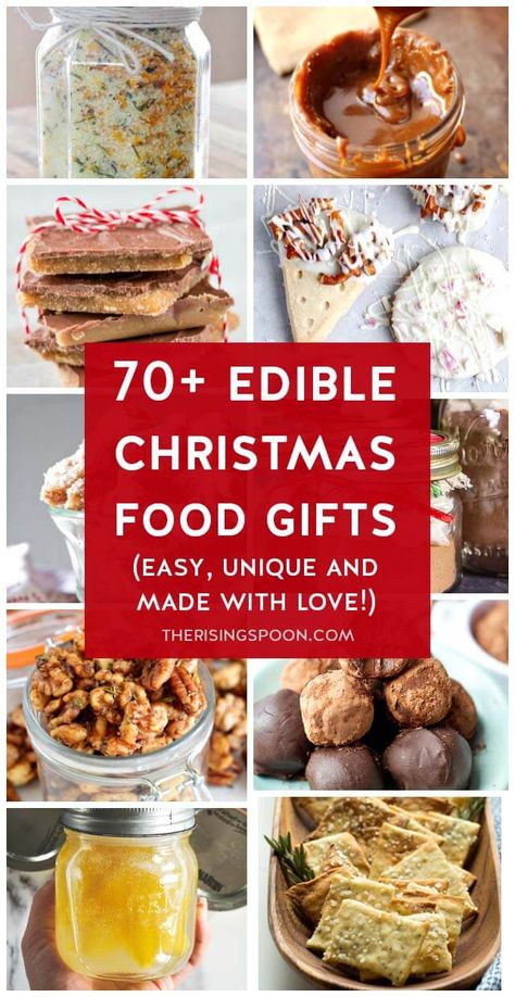 Edible Christmas Gifts, Diy Food Gifts, Homemade Food Gifts, Christmas Food Gifts, Edible Food, Edible Gifts, Homemade Christmas Gifts, Homemade Christmas, Sweet Savory