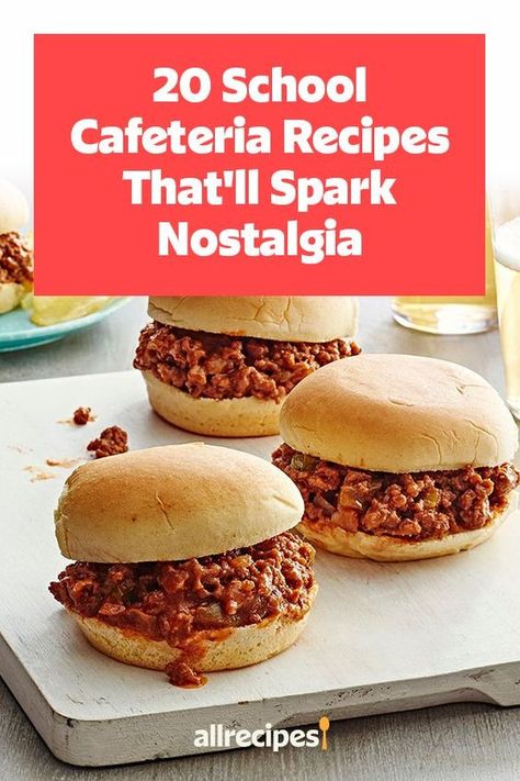 Lunchroom Food Ideas, Cafeteria Sloppy Joe Recipe, School Cafeteria Sloppy Joes, School Cafeteria Sloppy Joe Recipe, Nostalgic School Lunch, Vintage Cafeteria Recipes, Vintage School Recipes, School Lunch Cafeteria Recipes, School Lunch Sloppy Joes