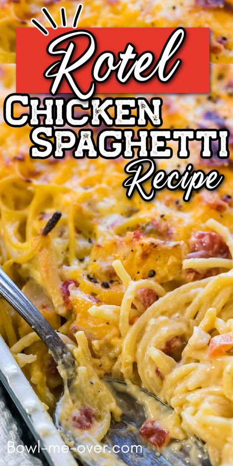 Chicken Spaghetti With Rotel, Spaghetti With Rotel, Easy Chicken Spaghetti Recipe, Rotel Chicken, Rotel Chicken Spaghetti, Easy Chicken Spaghetti, Baked Chicken Spaghetti, 1200 Calorie Diet Meal Plans, Chicken Spaghetti Recipe