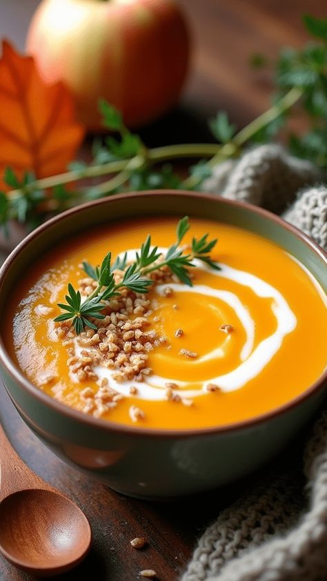 Roasted Butternut Squash and Apple Soup