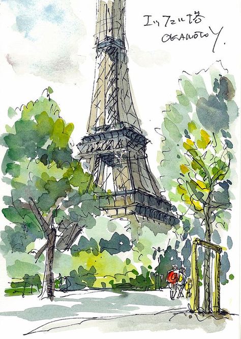 Sketch in Travel | Eiffel Tower. Paris, France | Facebook Eiffel Tower Draw, Paris Urban Sketch, French Things To Draw, Paris Art Drawings, Eiffel Tower Drawings, Edinburgh Sketch, Drawing Of The Eiffel Tower, France Sketch, Morning Croissant