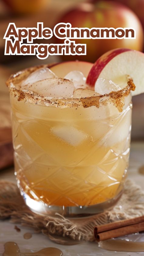 Apple Cinnamon Margarita Cinnamon Margarita, Cinnamon Cocktails, Margarita Flavors, Apple Cocktails, Cinnamon Cocktail, Liqueur Cocktails, Medical Remedies, Cocktail Cards, Simple Syrup Cocktails