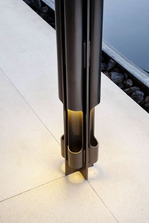 Lighting column at Alila Villas Uluwatu: Column In Living Room, Column Decoration Ideas, Column Cladding, Columns Decor, Column Decoration, Alila Villas Uluwatu, Column Lighting, Interior Columns, Joinery Details