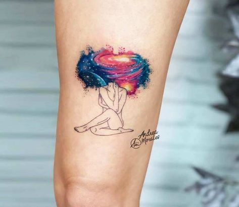 Tattoo photo - Chaos in Universe tattoo by Andrea Morales Tattoo Bunt, Chaos Tattoo, Wildflowers Tattoo, Universe Tattoo, Planet Tattoos, Galaxy Tattoo, Inspiration Tattoos, Gorgeous Tattoos, Tatuaje A Color