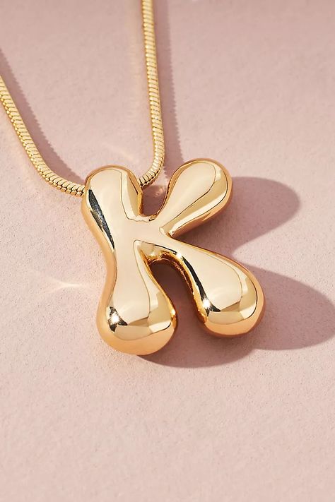 Bubble Letter Monogram Necklace | Anthropologie Monogram Pendant Necklace, 15 Necklace, Bubble Letter, Preppy Jewelry, Monogram Pendant, Bubble Necklaces, Letter Monogram, Bubble Letters, Jewelry Accessories Ideas