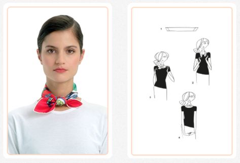 Hermes Scarf Styling - Petit Gaucho Woman's Dresses, Hermes Scarf Ring, Bow Tie Knot, Tie A Necktie, Hermès Scarf, Neck Tie Knots, Scarf Knots, Hermes Silk, Elegant Outfit Classy