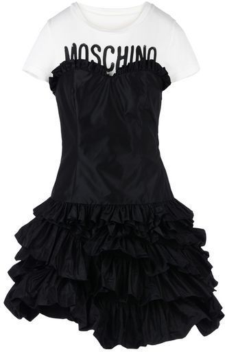 Moschino Short Dress Moschino Outfit, Moschino Dress, Designer Cocktail Dress, Tiered Ruffle Dress, Form Fitting Dress, Dress Short Sleeve, Dress For Short Women, Kpop Fashion Outfits, Dresses Black