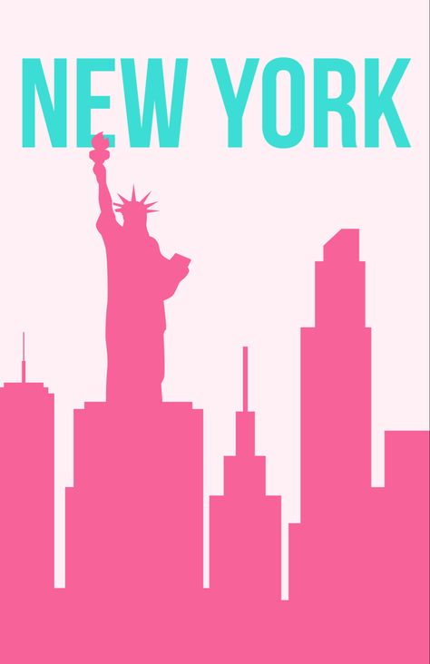 New York Art Drawing, New York Painting Easy, New York Preppy, New York Graphic Design, New York Posters, Nex York, Preppy Photos, New York Pattern, Nyc Poster