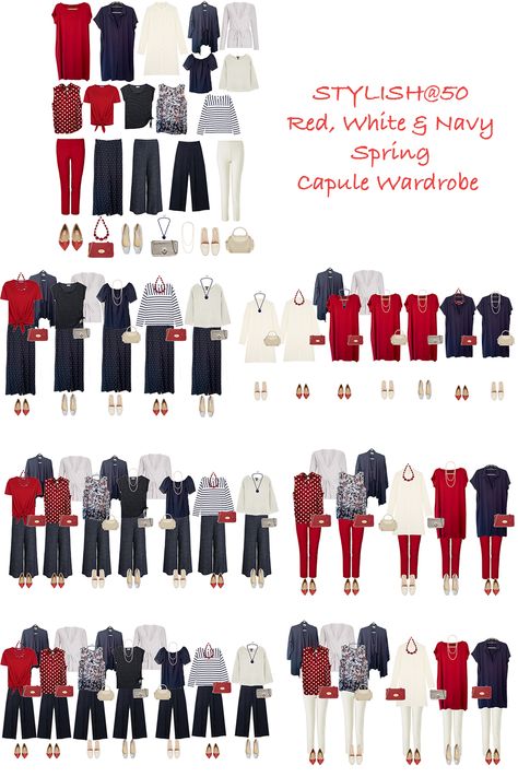 A spring capsule wardrobe of red, white and navy. 17 Items, 3 sets of accessories and well over 40 outfits. #capsulewardrobe #springoutfits #creatingaspringcapsule #outfitinspiration #redtrouseroutfits #linentrouseroutfits #creamtrouseroutfits French Capsule Wardrobe, Over 40 Outfits, Capsule Wardrobe Women, Classic Capsule Wardrobe, Mode Tips, Capsule Wardrobe Work, Capsule Wardrobe Outfits, Travel Capsule, Fashion Capsule Wardrobe