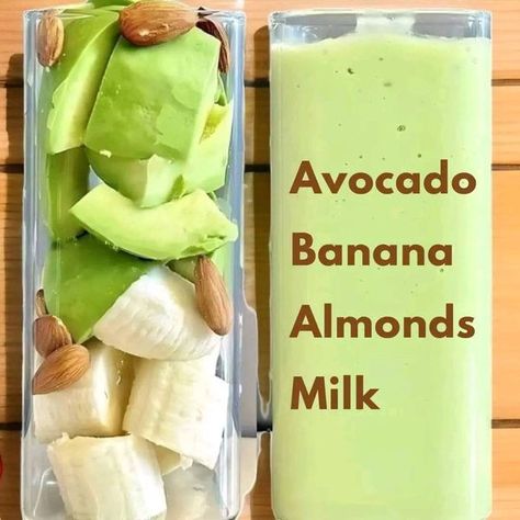 Dr. Barbara O'Neill Lectures | ALMOND ,BANANA, AVOCADO, MILK  | Facebook Avocado Milk, Healthy Juice Drinks, Resep Smoothie, Almond Smoothie, Fruit Smoothie Recipes Healthy, Smoothie Recipes Healthy Breakfast, Healthy Food Menu, Avocado Banana, Smoothie Drink Recipes