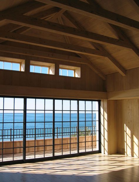 Scott Mitchell Studio Scott Mitchell, Port Orford Cedar, Walled Courtyard, Distant Mountains, French Oak Flooring, Sliding Pocket Doors, Limestone Wall, Long Hallway, Material Palette