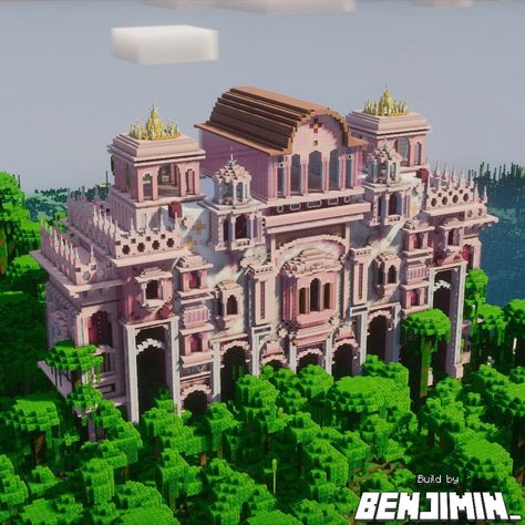 Pink Padme Palace 🌸 A fully survival friendly Indian inspired temple!🫶 Inspired by the Jaiur Patrika Gate Show some love and support if you like what you see <3 _____________________________________ 🪷FOLLOW me @Official_Benjimin for more! 🌱COMMENT to tell me what you think! 🌿LIKE and SAVE to show me your support! _____________________________________ 🥨Built on @bakery_builders 🍞IP: play.bakery.builders 🌃Shaders: Photon-v1.0a _____________________________________ 🏷️Tags: #minecraft #min... Minecraft Indian Temple, Minecraft Temple, Play Bakery, Pink Palace, Indian Temple, Indian Inspired, Love And Support, Show Me Your, Show Me