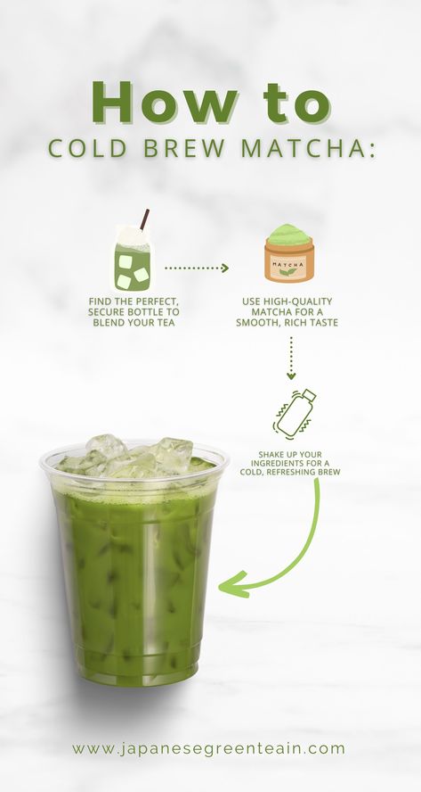 Beat the heat with a delicious and healthy cup of cold brew matcha! Learn how to make this refreshing drink with our easy-to-follow guide. With just a few simple steps, you can enjoy the smooth and creamy goodness of matcha anytime, anywhere. Perfect for those hot summer days! ☀️🍵 #coldbrewmatcha #matcha #healthydrink #summerrefreshment #greentea #japanesetea #teatime Matcha Packaging, Greentea Drink, Cold Brew Matcha, Pudding Packaging, Hot Matcha, Matcha Cup, Matcha Cafe, Tea Club, Best Matcha