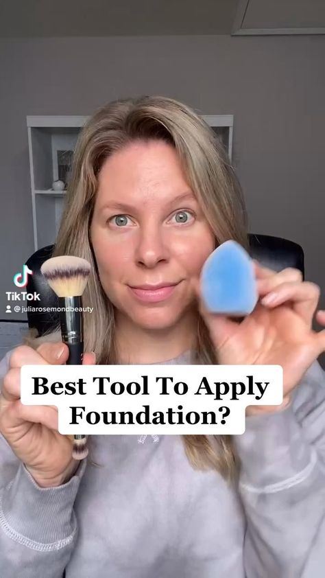 What is the best makeup tool to use when applying foundationI’m testing out a Foundation Brush and SpongeLet me know which one is your favoriteFollow me in the @LIKEtoKNOW.it shopping app to shop this post and get my exclusive app-only contentliketkit LTKunder50 LTKwedding LTKbeauty @liketoknow.it ://liketk.it/3bfMe How To Use Makeup Sponge, Applying Foundation With Sponge, Foundation Brushes Best, How To Apply Foundation With A Brush, How To Use Foundation, Strobing Makeup, How To Use Makeup, Applying Foundation, Natural Summer Makeup