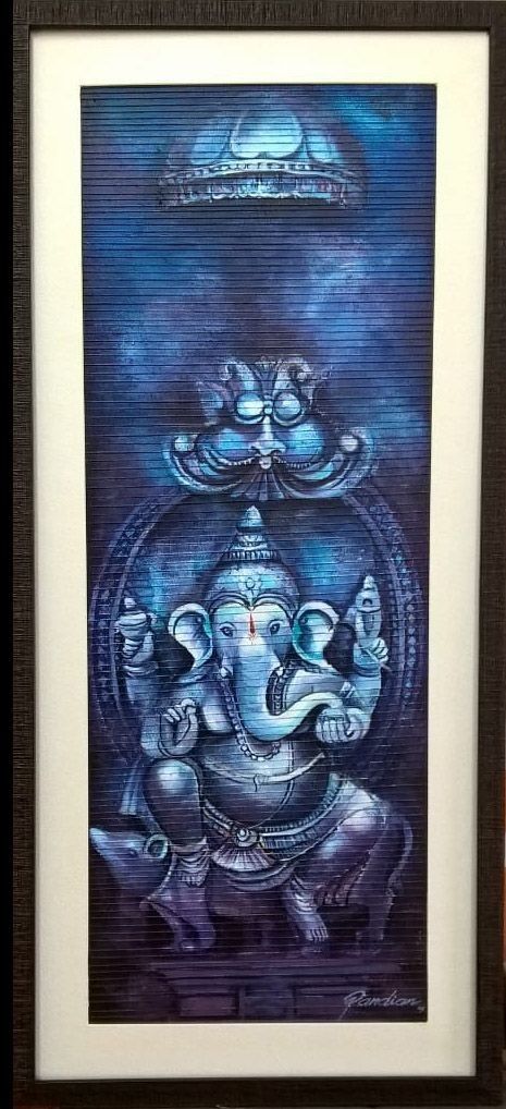 Blue Ganesha, Art Studio Ideas, Ganesha Art Illustration, Ganesh Art Paintings, Ganesh Ji, Ganesh Art, Lord Ganesha Paintings, Modern Pop Art, Tanjore Painting