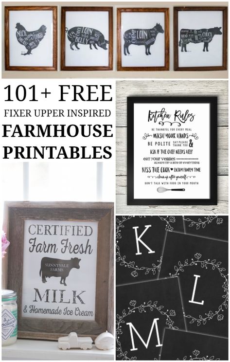 Farm Printables, Free Farmhouse Printables, Farmhouse Design Ideas, Farmhouse Prints, Diy Farmhouse Decoration, Farmhouse Printables, Fixer Upper Inspired, House Design Ideas, Farmhouse Decorating