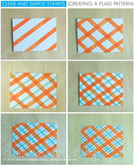 making plaid. Diy Plaid, Paper Techniques, Doodle Journal, Plaid Diy, Cardmaking Techniques, Crafting Techniques, Papertrey Ink Cards, Plaid Background, Pattern Maker