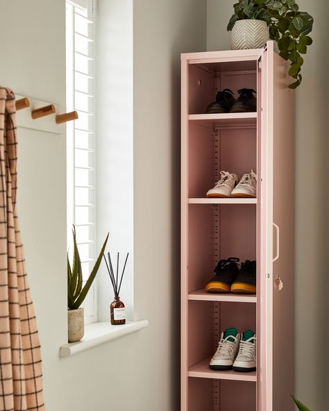 What colour would you pick? Our Mustard Made lockers are both stylish and functional! Whether it's for your hallway, office or bedroom - the Mustard Made lockers are the perfect storage solution. Shop Mustard Made lockers - link in bio #colourful #lockers #mustardmadelockers #storage #homedecor #love #spring #springtime #trendy #pastels #interiordesign #homestyle #homeaccessories Mustard Made Locker Bedroom, Mustard Made Locker Desk, Locker Bedside Table, Shoe Locker, Metal Storage Locker, Industrial Storage Locker, Mustard Made, Urban Outfitters Shoes, Hallway Office