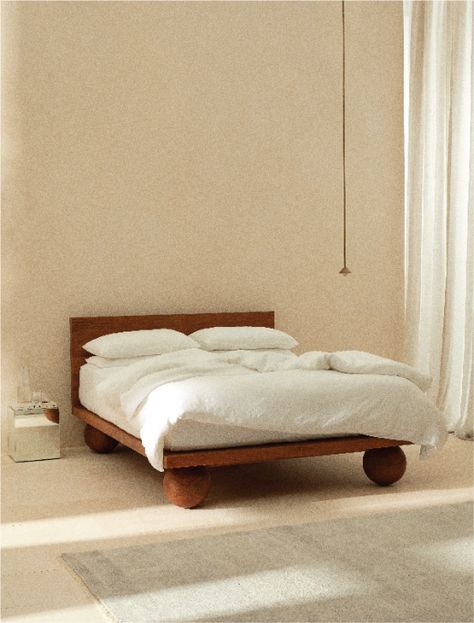 Bedroom Ideas Queen Bed, Japandi Bed, Cool Bed Frames, Minimal Bed Frame, Simple Bed Design, Creative Lighting Ideas, Furniture Reference, Minimal Bed, Low Profile Bed Frame