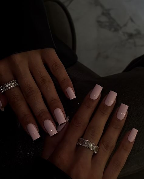 Square Oval Nails, Ballerina Acrylic Nails, Pink Tip Nails, Long Square Nails, Tapered Square Nails, Short Square Nails, Simple Acrylic Nails, Glow Nails, French Acrylic Nails